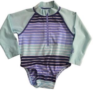 Coolibar long sleeve swimsuit 6 month youth striped blues